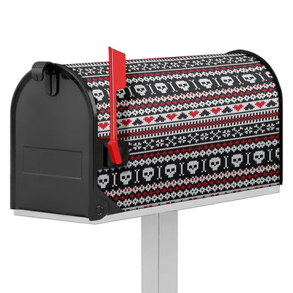 Skull Knitted Pattern Print Mailbox Cover