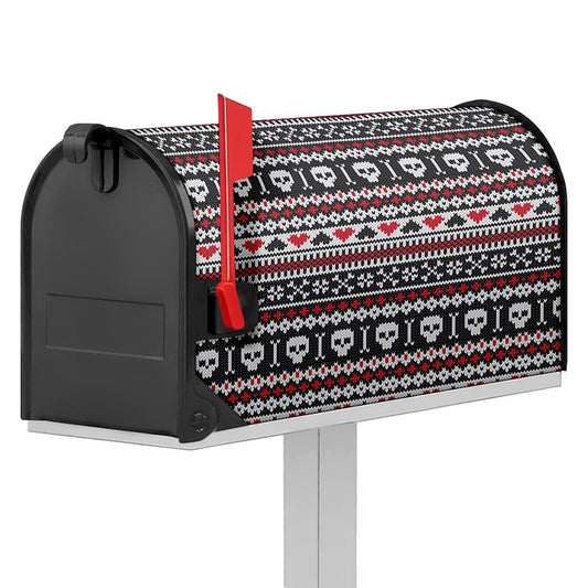 Skull Knitted Pattern Print Mailbox Cover