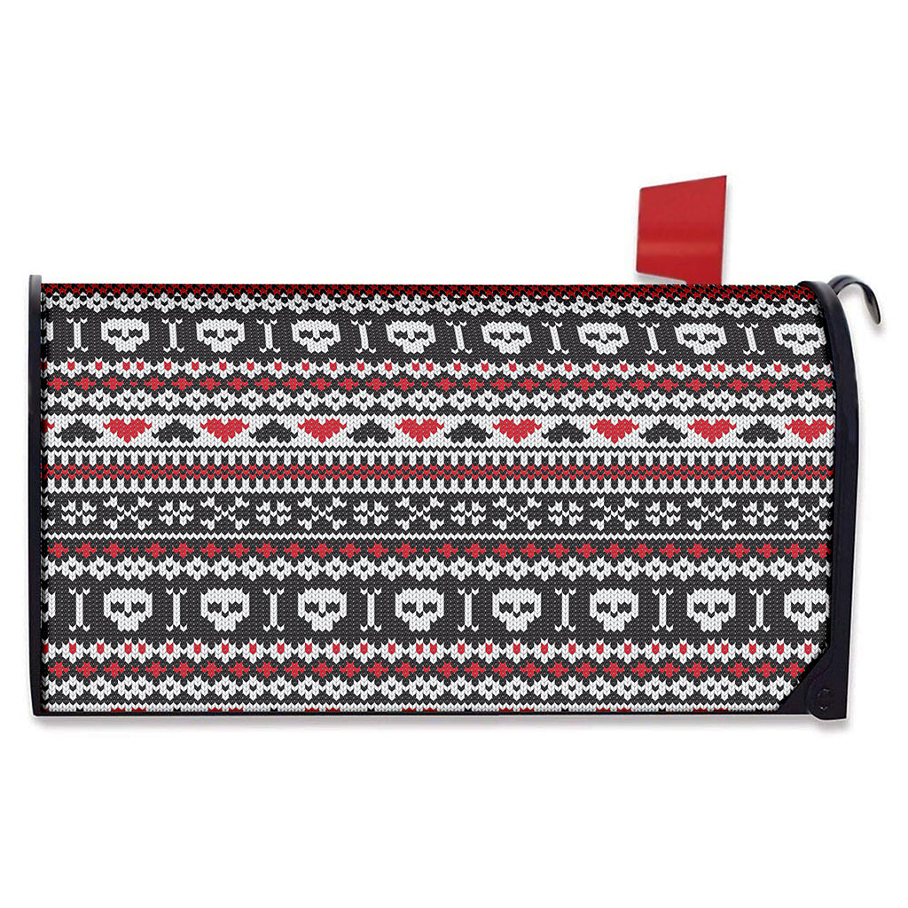 Skull Knitted Pattern Print Mailbox Cover