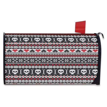 Skull Knitted Pattern Print Mailbox Cover