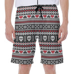 Skull Knitted Pattern Print Men's Beach Shorts