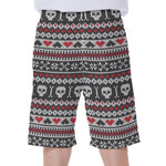 Skull Knitted Pattern Print Men's Beach Shorts