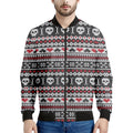 Skull Knitted Pattern Print Men's Bomber Jacket