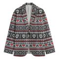 Skull Knitted Pattern Print Men's Cotton Blazer