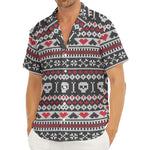 Skull Knitted Pattern Print Men's Deep V-Neck Shirt