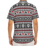 Skull Knitted Pattern Print Men's Deep V-Neck Shirt