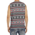 Skull Knitted Pattern Print Men's Fitness Tank Top