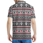 Skull Knitted Pattern Print Men's Polo Shirt