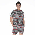 Skull Knitted Pattern Print Men's Romper