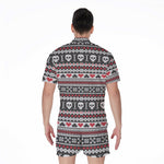 Skull Knitted Pattern Print Men's Rompers