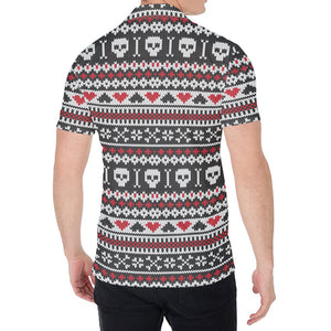 Skull Knitted Pattern Print Men's Shirt