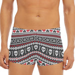 Skull Knitted Pattern Print Men's Short Boxer Briefs