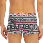 Skull Knitted Pattern Print Men's Short Boxer Briefs