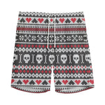 Skull Knitted Pattern Print Men's Sports Shorts