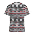 Skull Knitted Pattern Print Men's Athletic T-Shirt
