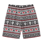 Skull Knitted Pattern Print Men's Swim Trunks