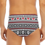 Skull Knitted Pattern Print Men's Triangle Swim Briefs
