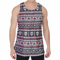 Skull Knitted Pattern Print Men's Velvet Tank Top