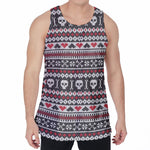 Skull Knitted Pattern Print Men's Velvet Tank Top