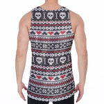 Skull Knitted Pattern Print Men's Velvet Tank Top