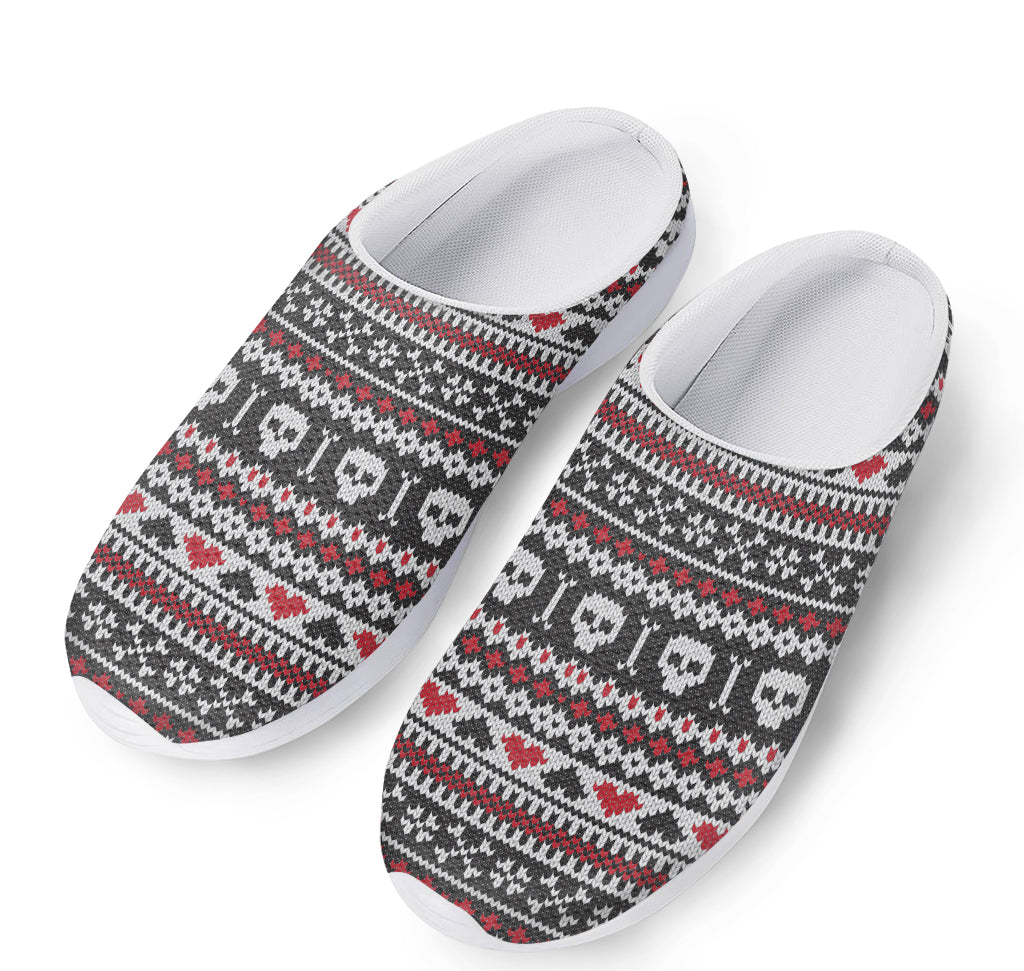 Skull Knitted Pattern Print Mesh Casual Shoes