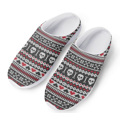 Skull Knitted Pattern Print Mesh Casual Shoes