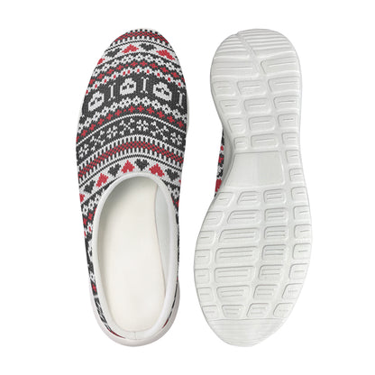 Skull Knitted Pattern Print Mesh Casual Shoes