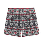 Skull Knitted Pattern Print Mesh Shorts