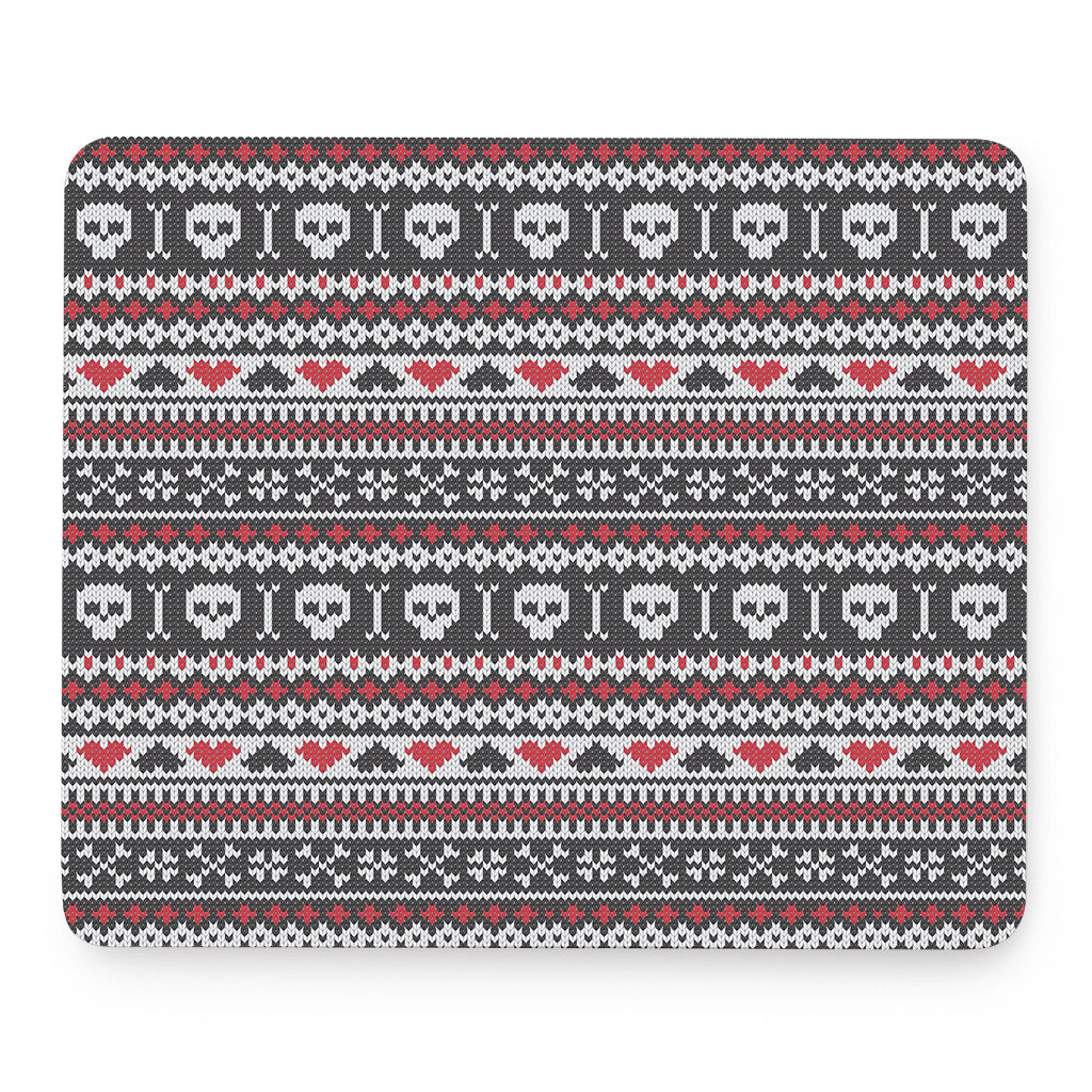 Skull Knitted Pattern Print Mouse Pad