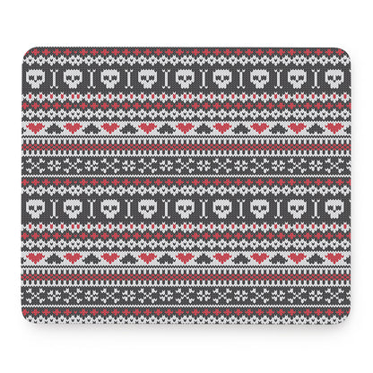 Skull Knitted Pattern Print Mouse Pad