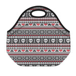 Skull Knitted Pattern Print Neoprene Lunch Bag