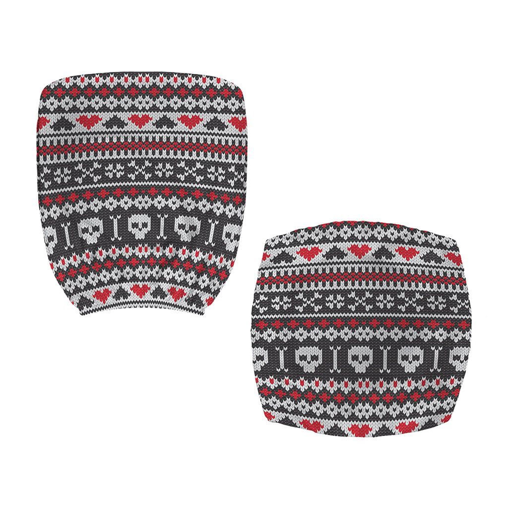 Skull Knitted Pattern Print Office Chair Cover