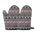 Skull Knitted Pattern Print Oven Mitts