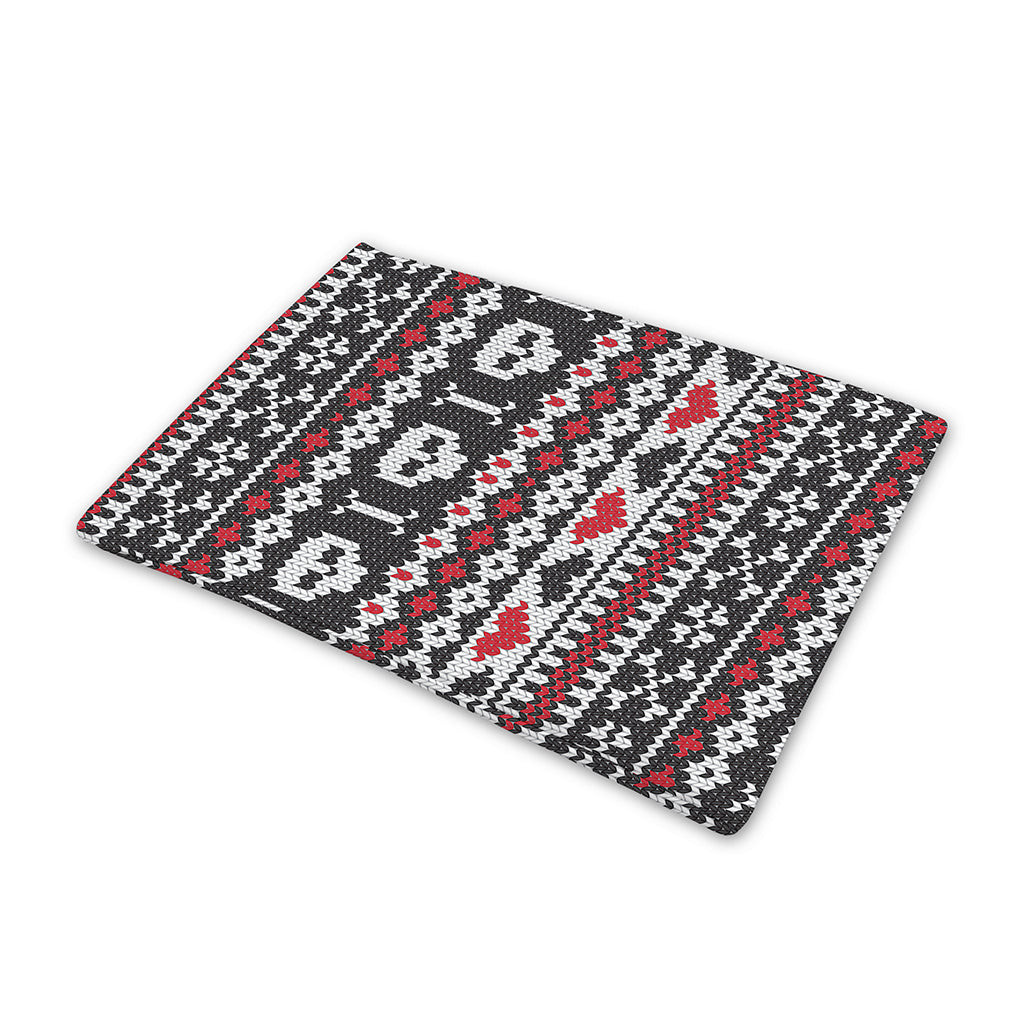 Skull Knitted Pattern Print Pet Cooling Mat Cover
