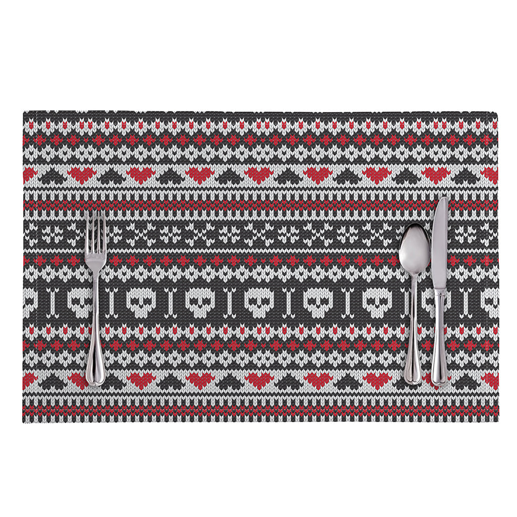Skull Knitted Pattern Print Placemat