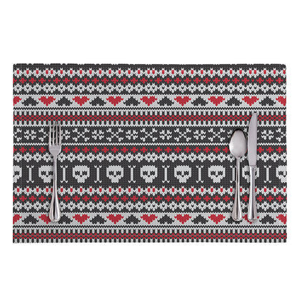 Skull Knitted Pattern Print Placemat