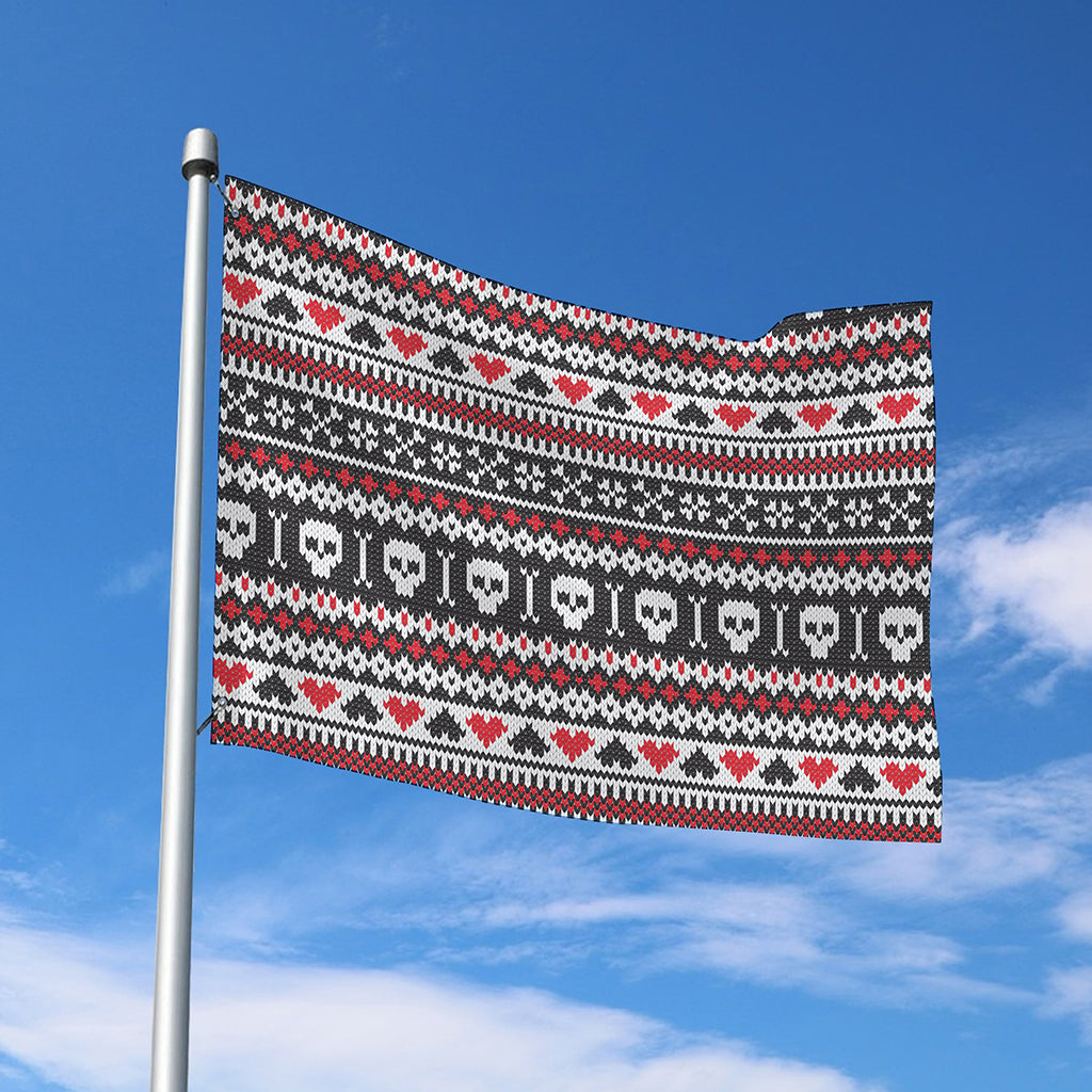 Skull Knitted Pattern Print Polyester Flag