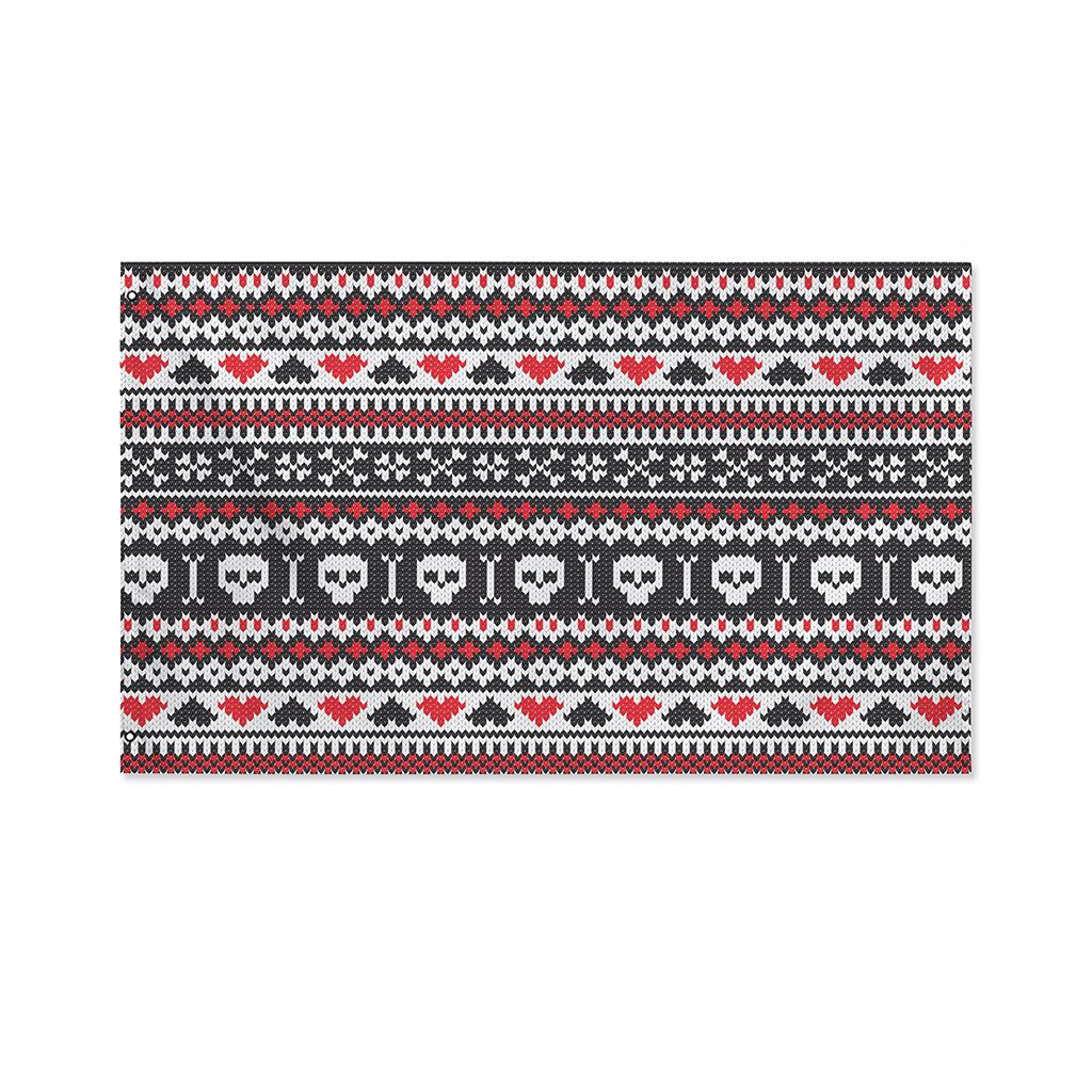 Skull Knitted Pattern Print Polyester Flag