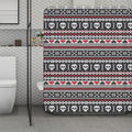 Skull Knitted Pattern Print Polyester Shower Curtain