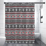 Skull Knitted Pattern Print Premium Shower Curtain