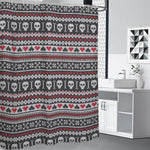 Skull Knitted Pattern Print Premium Shower Curtain