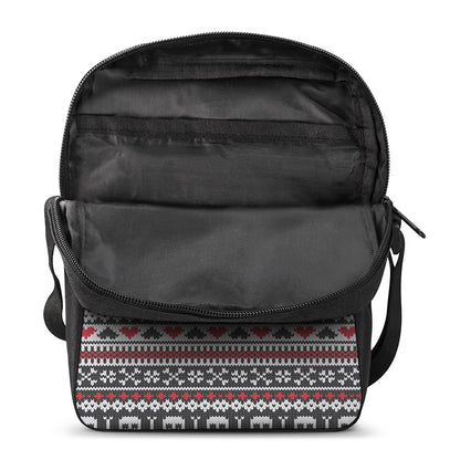 Skull Knitted Pattern Print Rectangular Crossbody Bag