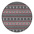Skull Knitted Pattern Print Round Floor Mat