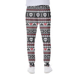 Skull Knitted Pattern Print Scuba Joggers