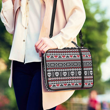 Skull Knitted Pattern Print Shoulder Strap Bible Bag