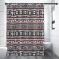 Skull Knitted Pattern Print Shower Curtain