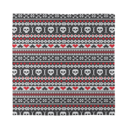 Skull Knitted Pattern Print Silk Bandana
