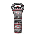 Skull Knitted Pattern Print Single Neoprene Wine Tote