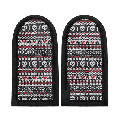 Skull Knitted Pattern Print Skillet Handle Cover