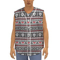 Skull Knitted Pattern Print Sleeveless Baseball Jersey